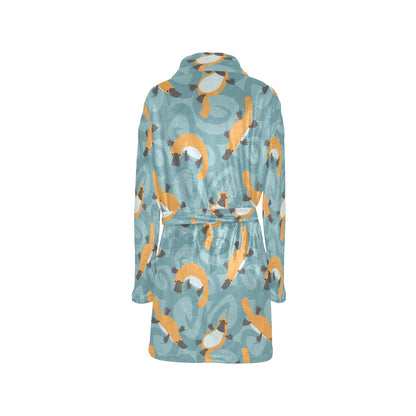Platypus Pattern Print Design A01 Women's Fleece Robe
