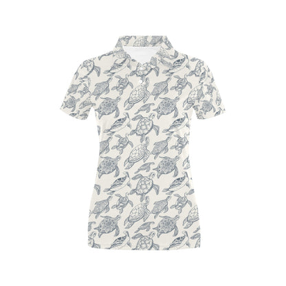 Sea Turtle Print Design LKS304 Women's Polo Shirt