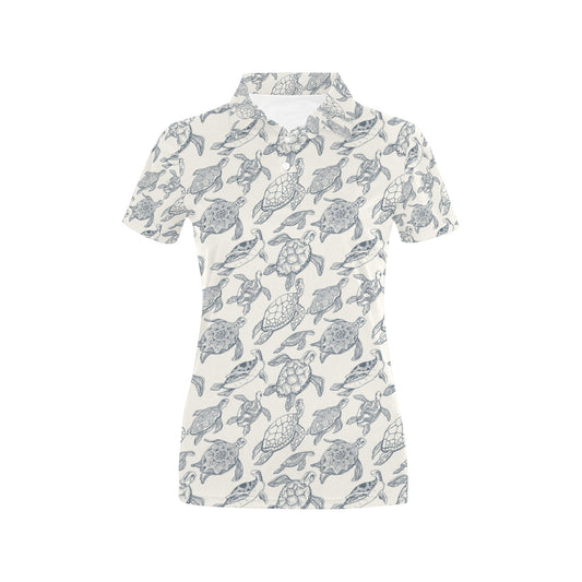 Sea Turtle Print Design LKS304 Women's Polo Shirt