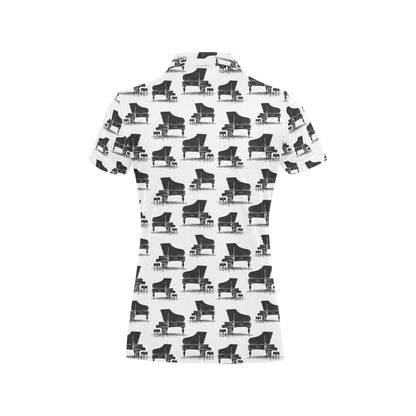Piano Print Design LKS401 Women's Polo Shirt