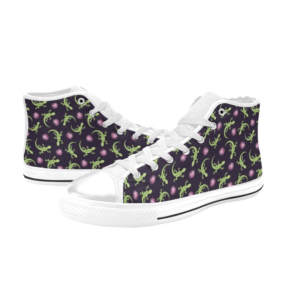 lizard Print Design LKS402 Men's High Top Canvas Shoes