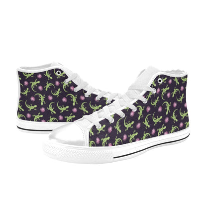 lizard Print Design LKS402 Men's High Top Canvas Shoes