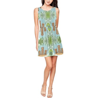 Tiki Wood Island Sleeveless Dress