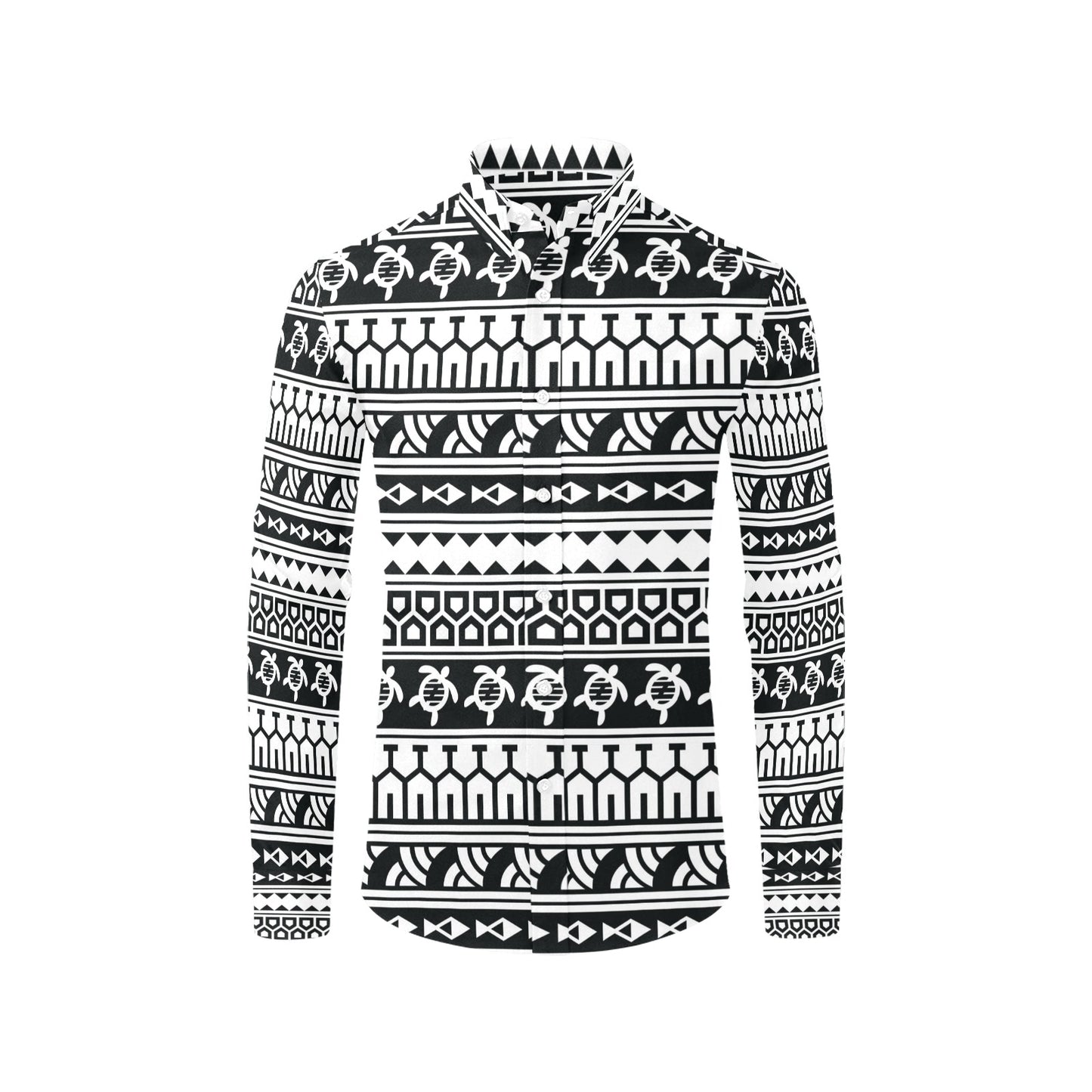 Samoan Pattern Print Design LKS303 Men's Long Sleeve Dress Shirt