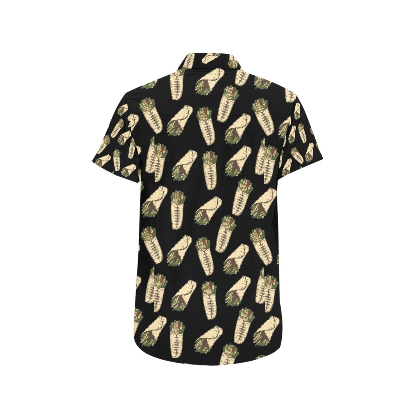 Burrito Print Design LKS303 Men Short Sleeve Button Up Shirt