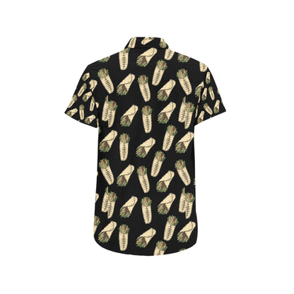 Burrito Print Design LKS303 Men Short Sleeve Button Up Shirt