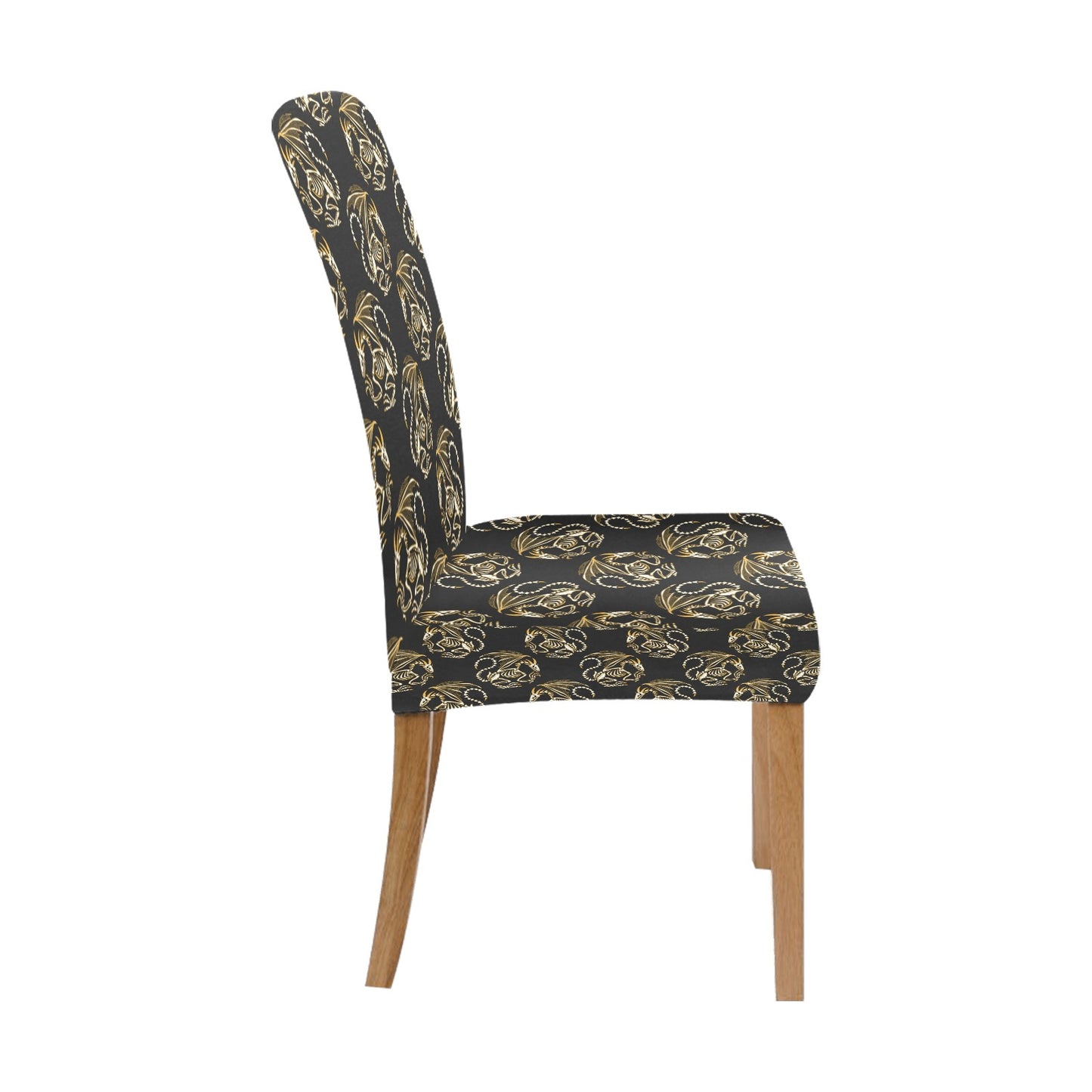 Skeleton Dragon Print Design LKS306 Dining Chair Slipcover