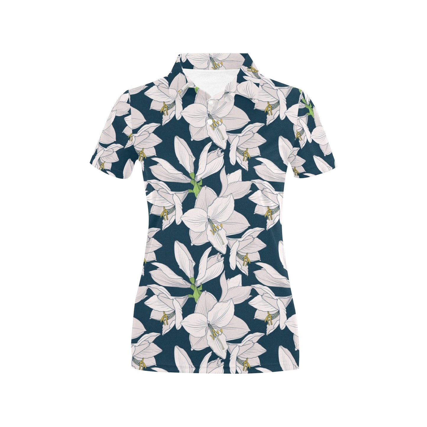 Amaryllis Pattern Print Design 01 Women's Polo Shirt