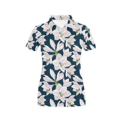 Amaryllis Pattern Print Design 01 Women's Polo Shirt