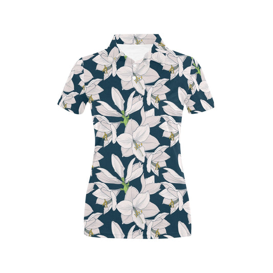 Amaryllis Pattern Print Design 01 Women's Polo Shirt