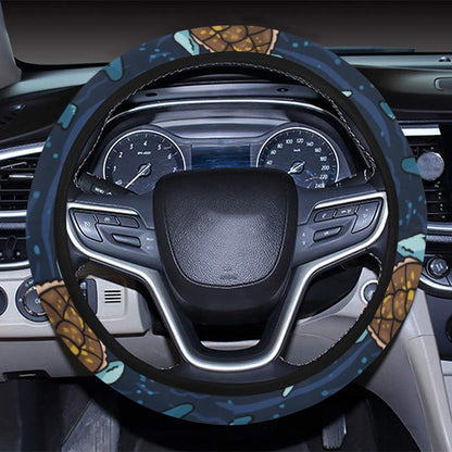 Sea Turtle Print Design LKS3011 Steering Wheel Cover with Elastic Edge