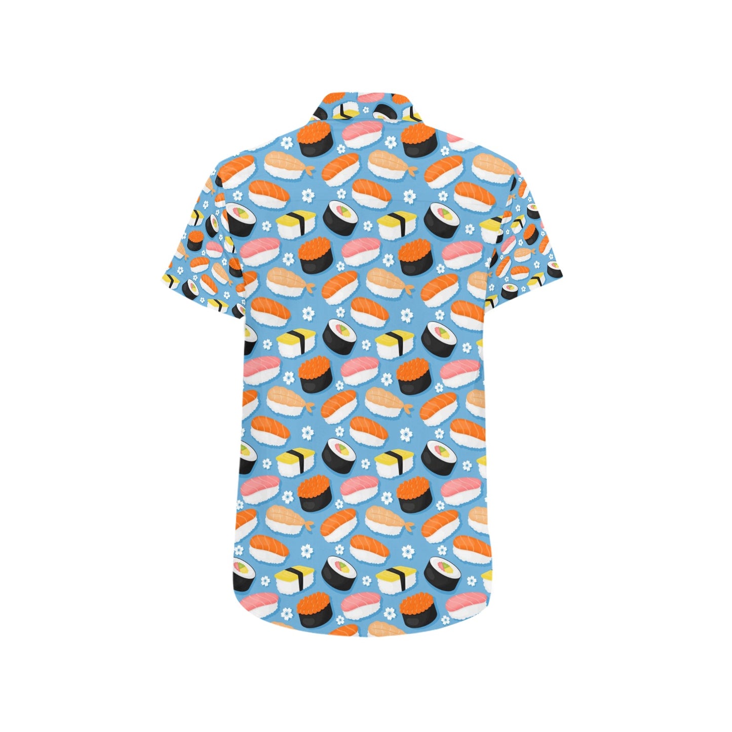 Sushi Print Design LKS304 Men Short Sleeve Button Up Shirt
