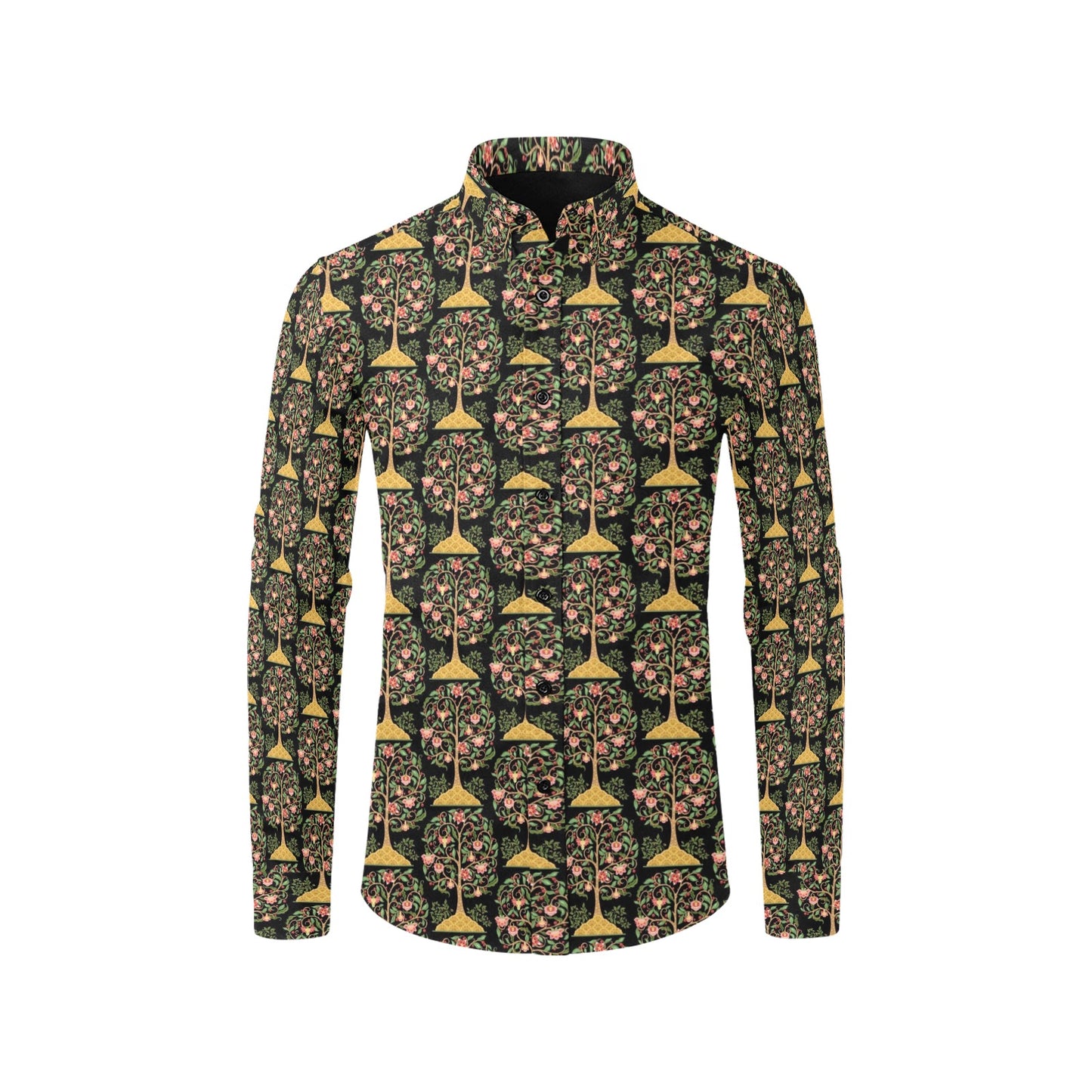 Tree Of Life Print Design LKS303 Men's Long Sleeve Dress Shirt