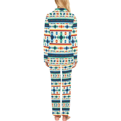 Aztec Pattern Print Design 02 Women's Long Pajama Set