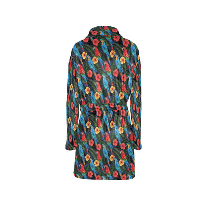 Parrot Pattern Print Design A01 Women's Fleece Robe