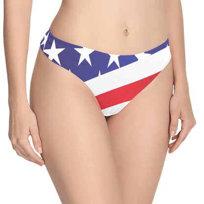 American flag Print Women's Thongs