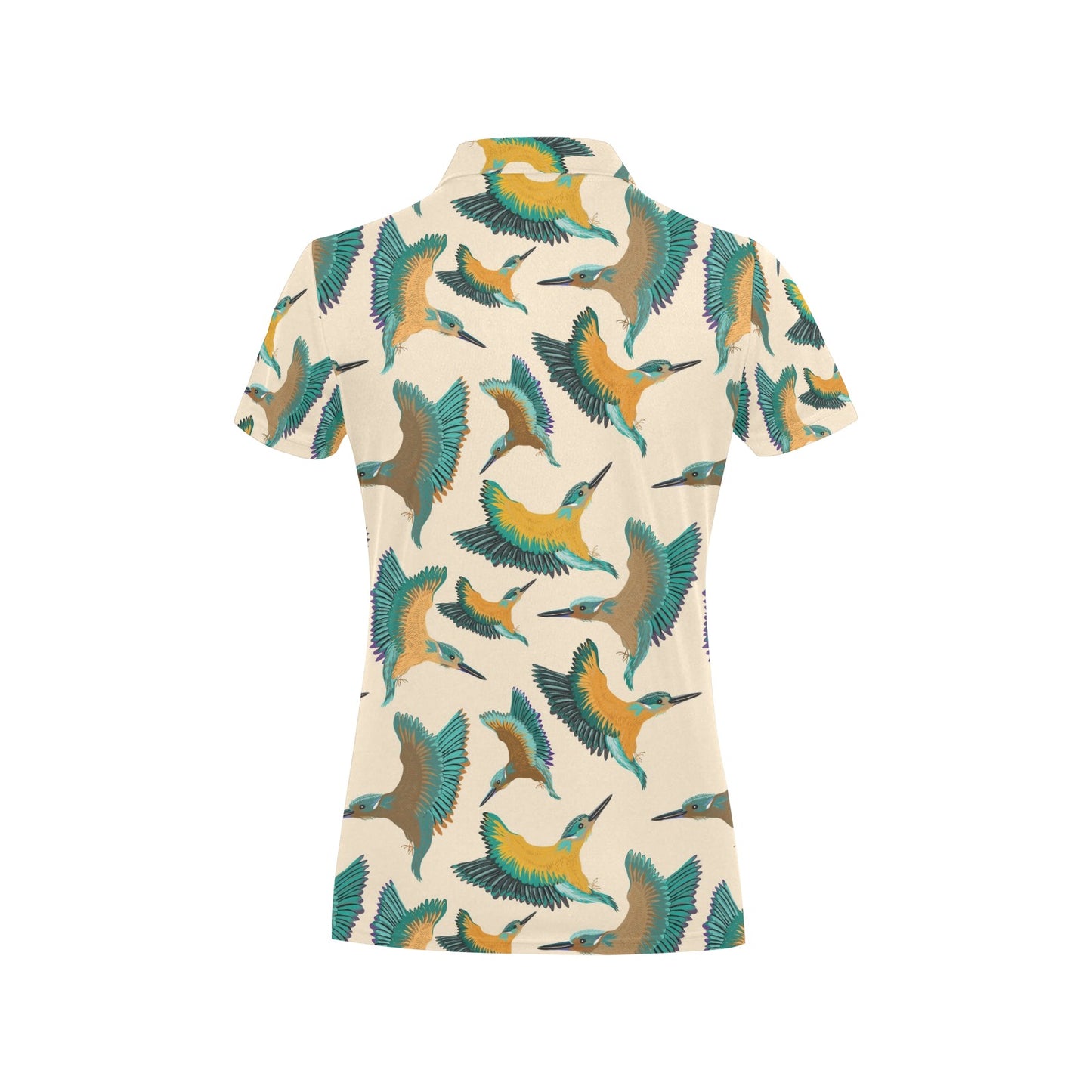 Kingfisher Pattern Print Design 02 Women's Polo Shirt