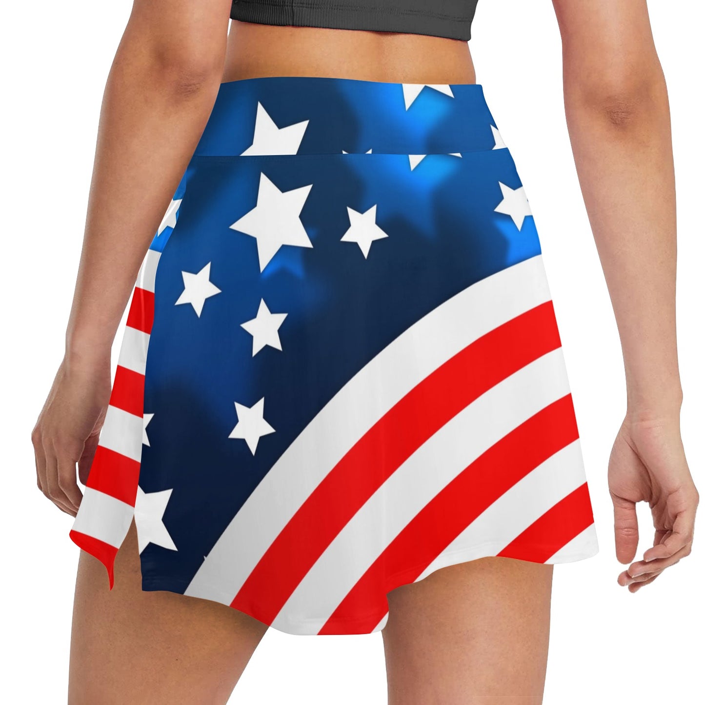 American flag Style 17" Golf & Pickleball Skort with Pockets