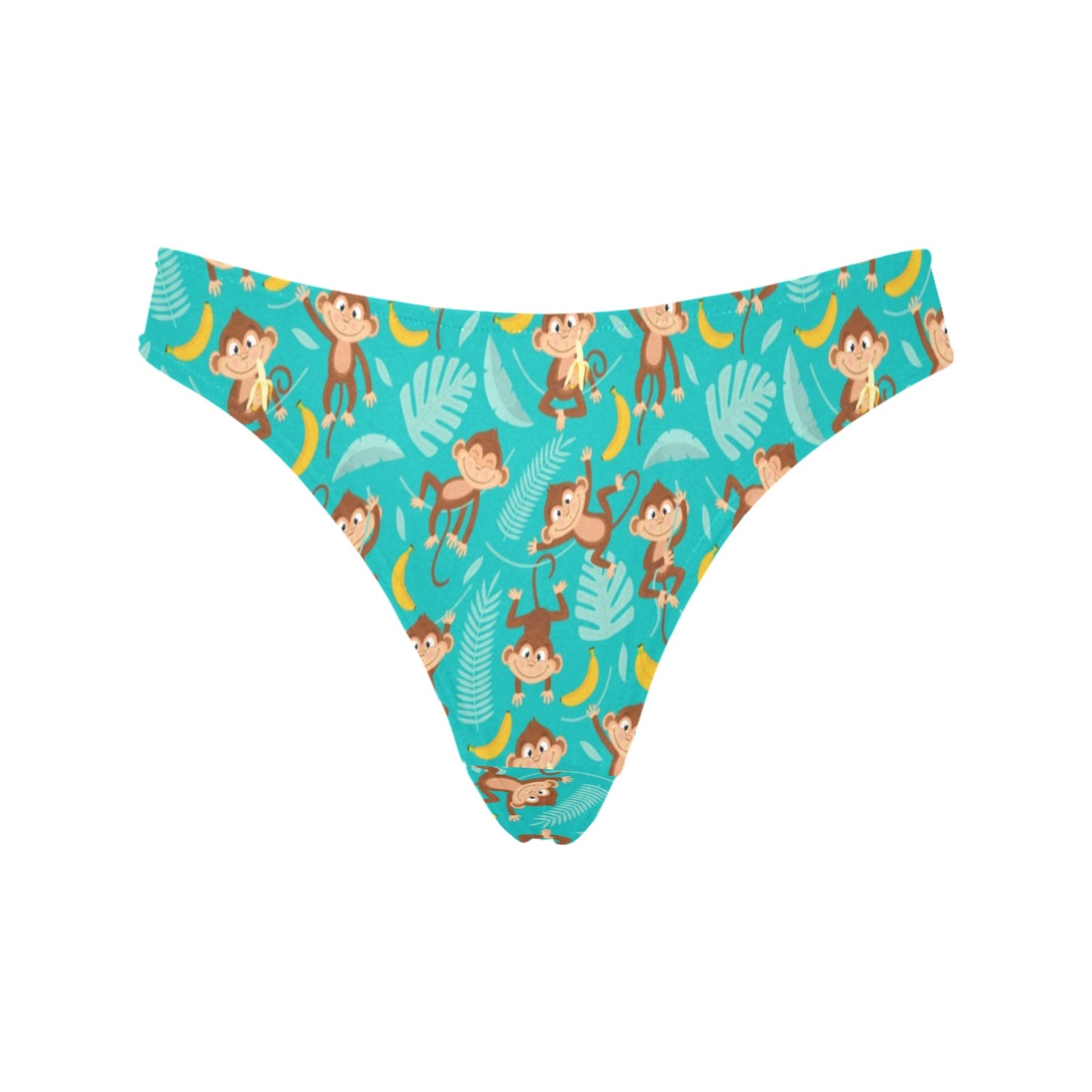 Monkey Happy Design Themed Print Women's Thongs