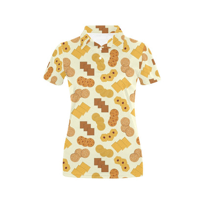 Cookie Pattern Print Design 06 Women's Polo Shirt
