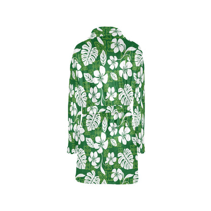 Hawaiian Themed Pattern Print Design H016 Women's Fleece Robe