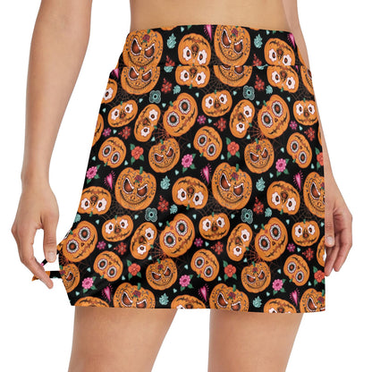 Halloween Print Design LKS402 17" Golf & Pickleball Skort with Pockets