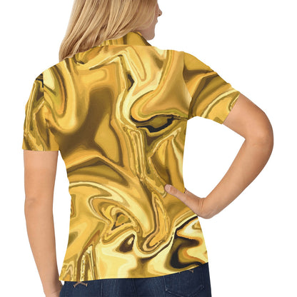 Liquid Pattern Print Design 03 Women's Polo Shirt