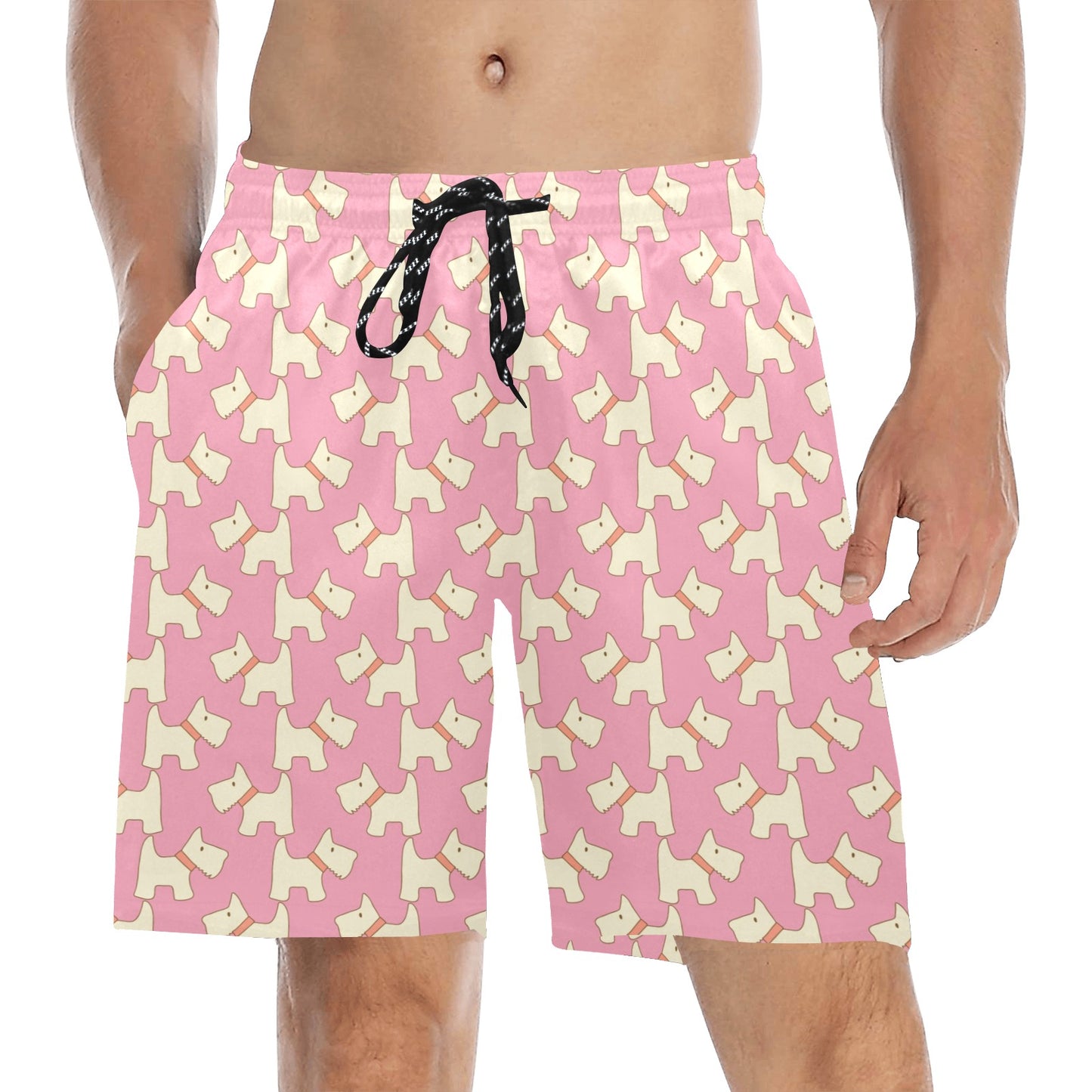 Scottish Terriers Print Design LKS306 Men's Swim Trunks Beach Shorts