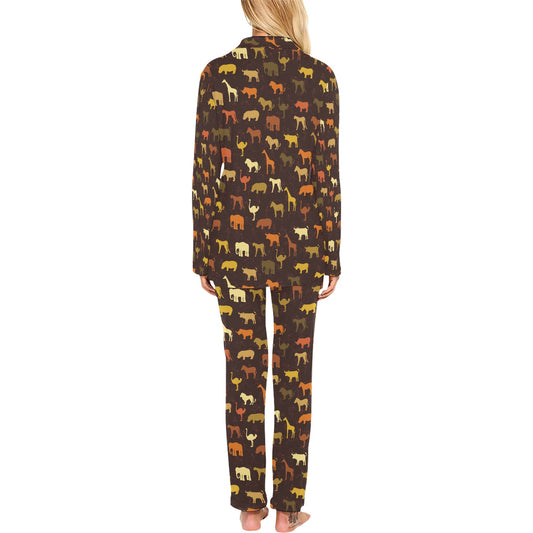Safari Animal Print Design LKS301 Women's Long Pajama Set