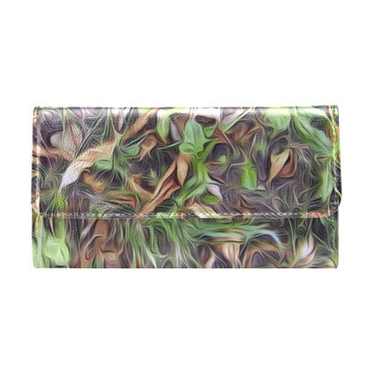 Camouflage Realistic Tree Print Women's Trifold Wallet