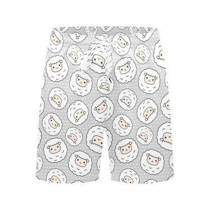 Sheep Print Design LKS401 Men's Swim Trunks Beach Shorts