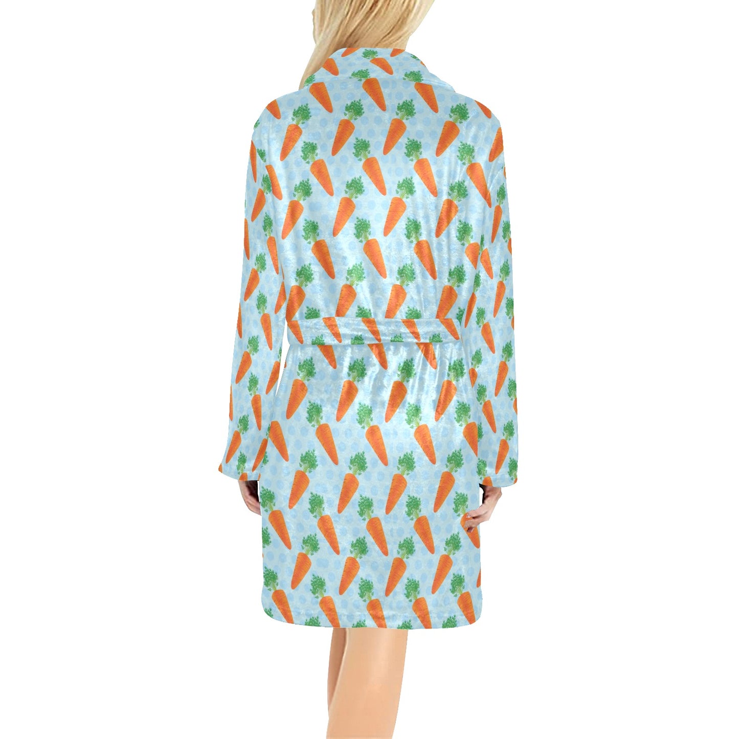 Carrot Pattern Print Design 01 Women's Fleece Robe