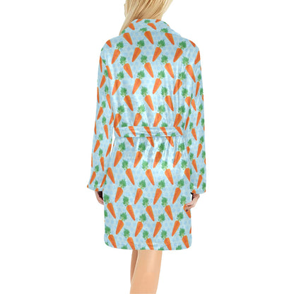 Carrot Pattern Print Design 01 Women's Fleece Robe