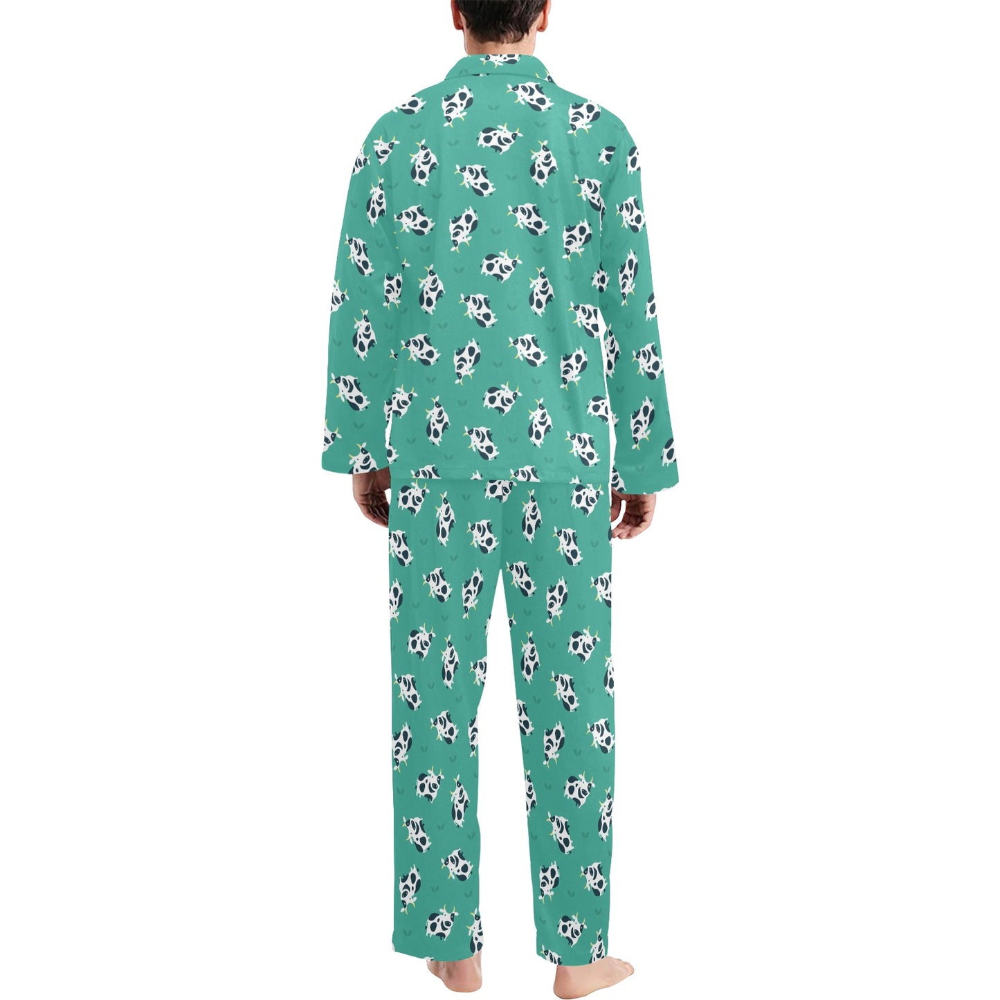 Cow Pattern Print Design 03 Men's Long Pajama Set