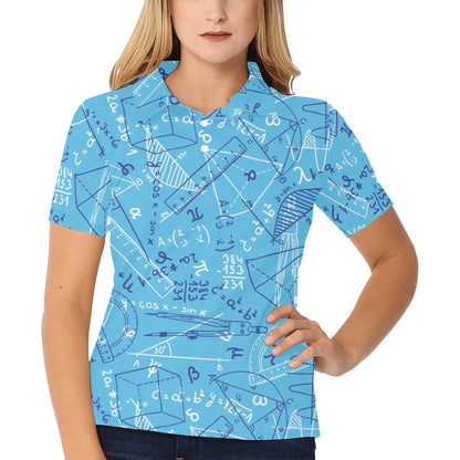 Math Pattern Print Design 02 Women's Polo Shirt