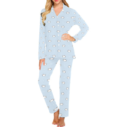 Samoyeds Print Design LKS302 Women's Long Pajama Set