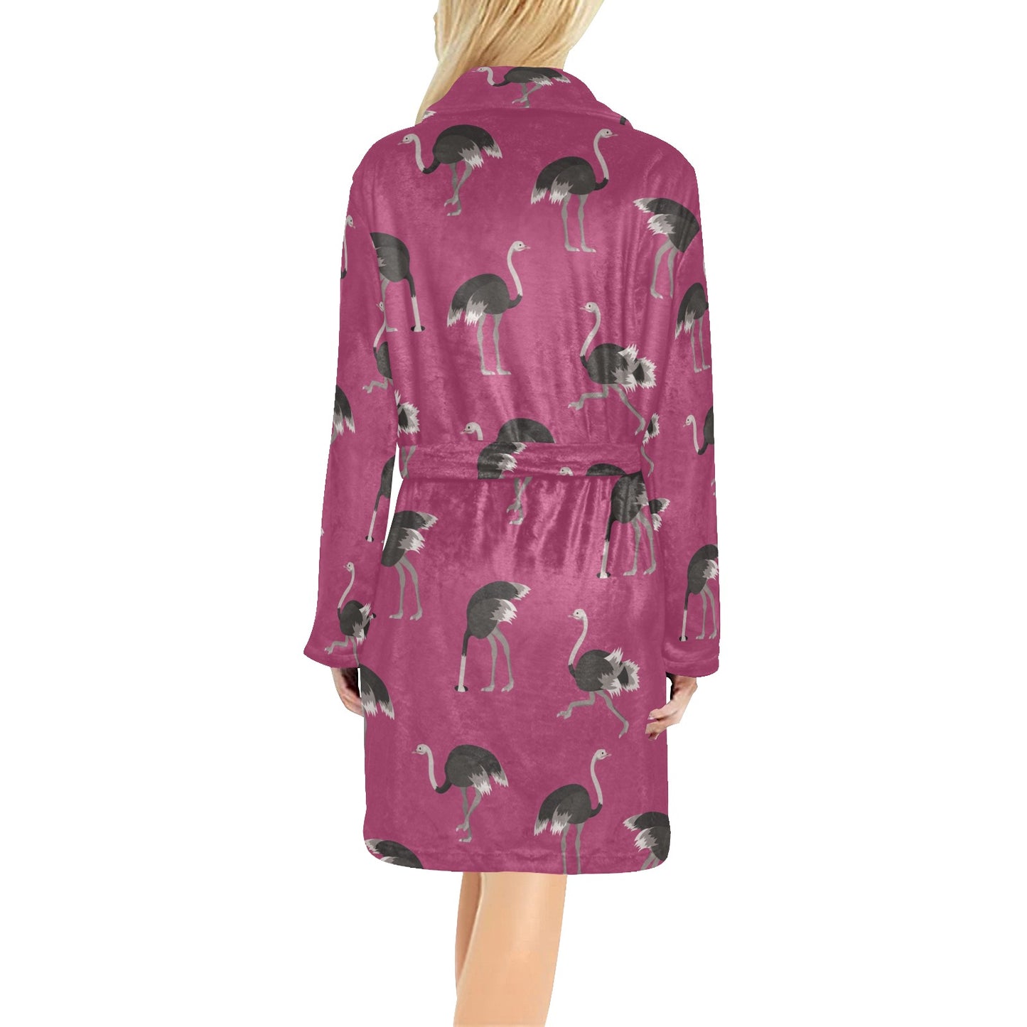 Emu Pattern Print Design 02 Women's Fleece Robe