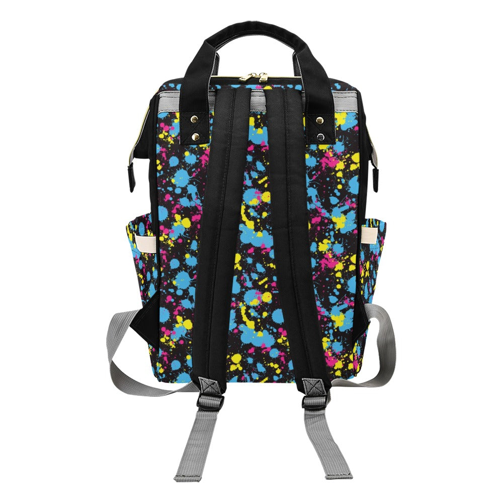 Splatter Colorful Print Design LKS301 Diaper Bag Backpack