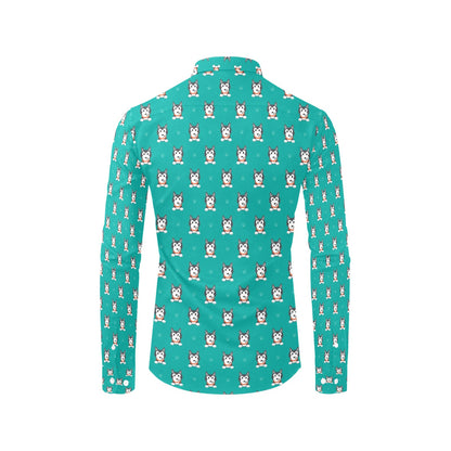 Siberian Huskies Print Design LKS304 Men's Long Sleeve Dress Shirt