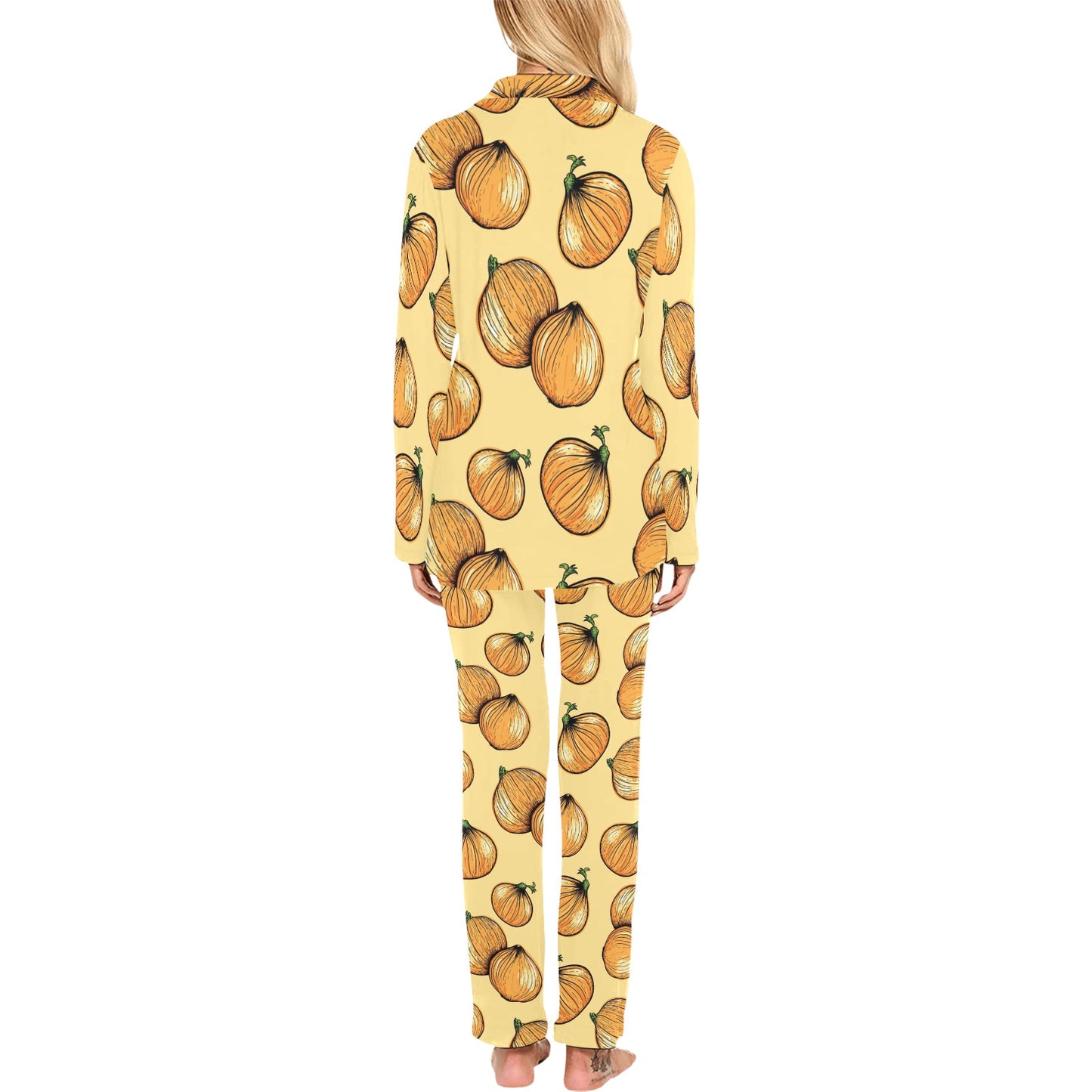 Onion Pattern Print Design A04 Women's Long Pajama Set