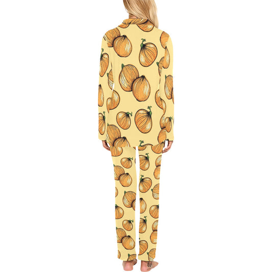 Onion Pattern Print Design A04 Women's Long Pajama Set