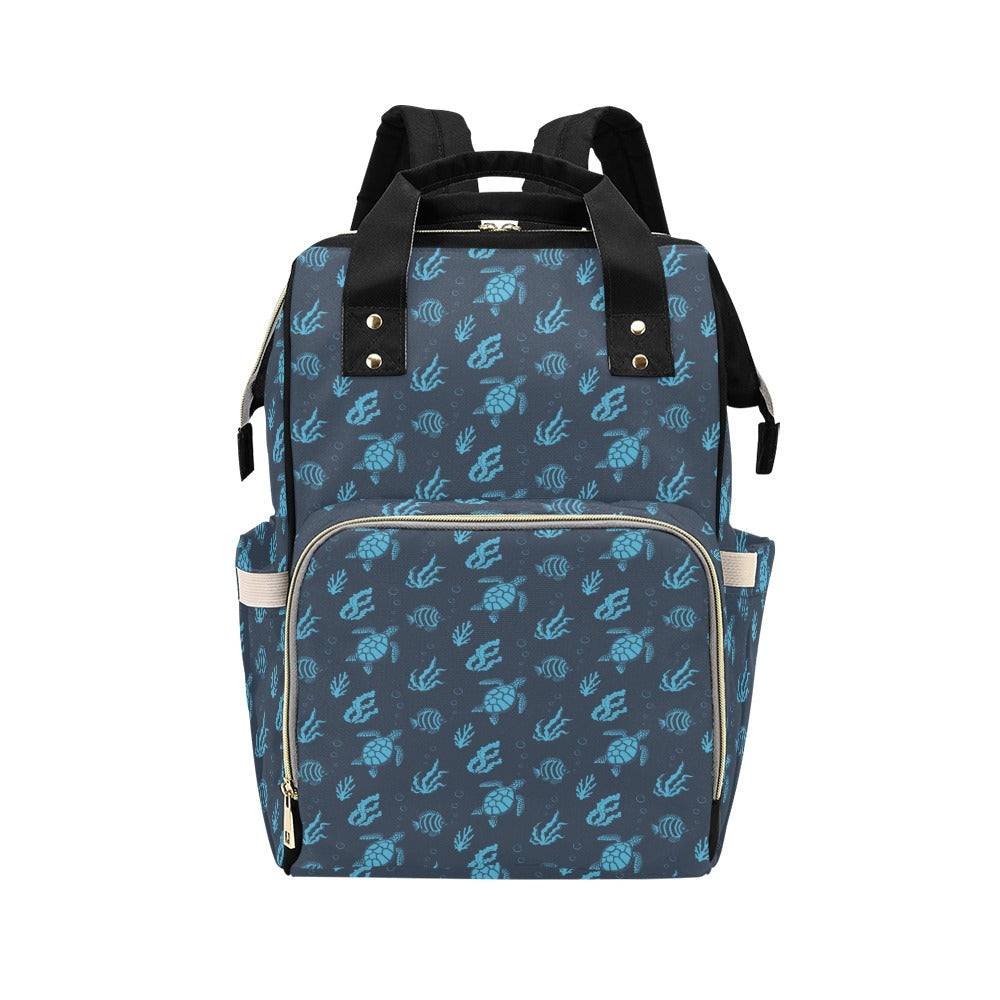 Sea Turtle Print Design LKS307 Diaper Bag Backpack