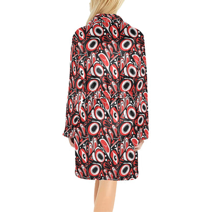 Totem Pole Texture Design Women's Fleece Robe
