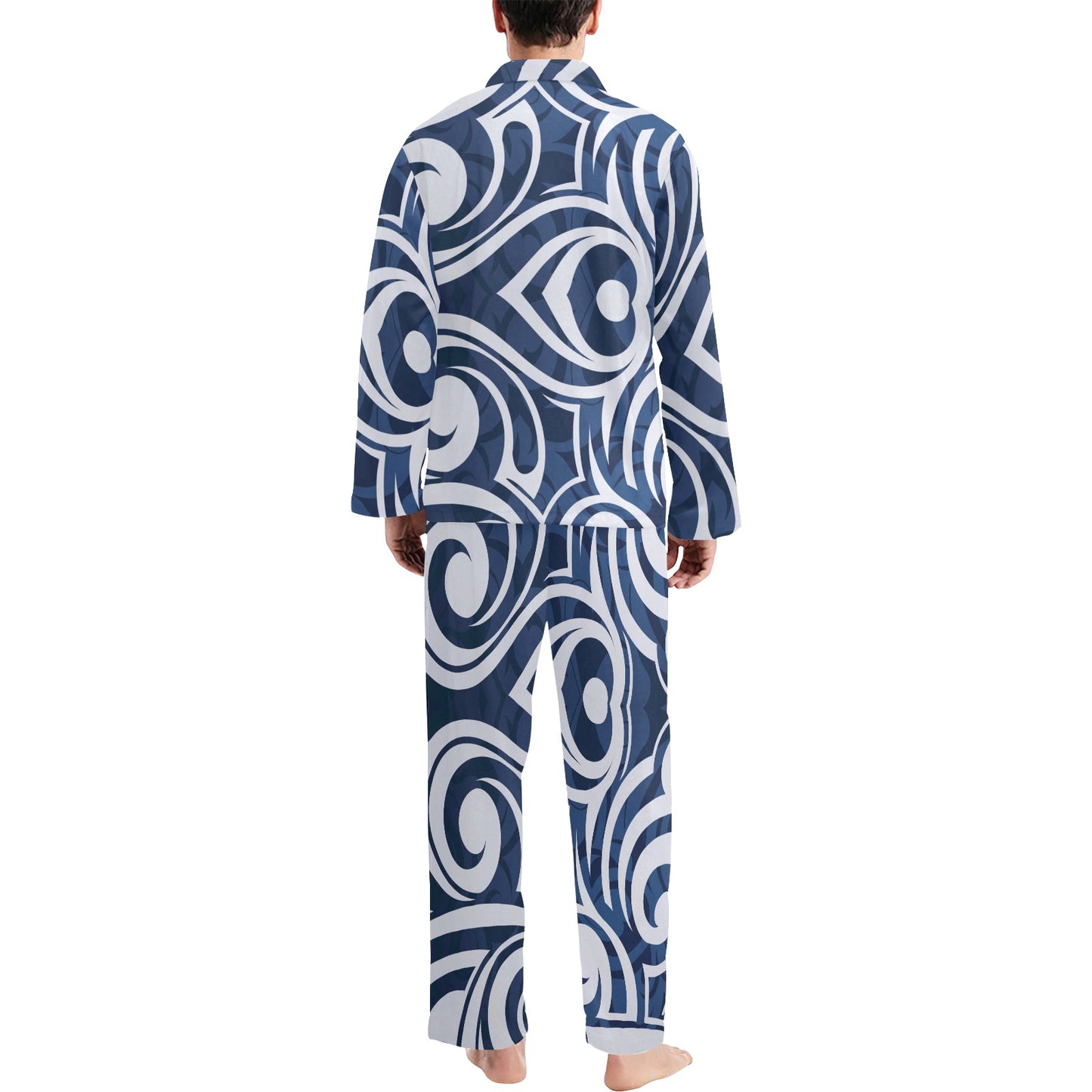 Maori Pattern Print Design 01 Men's Long Pajama Set