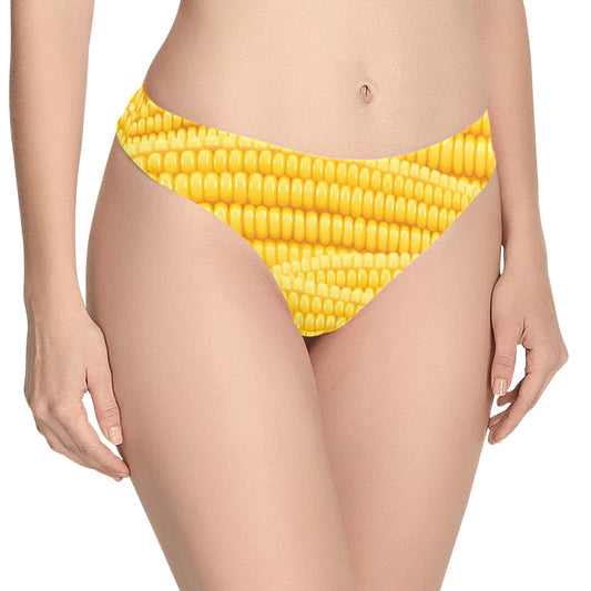 Agricultural Corn cob Pattern Women's Thongs