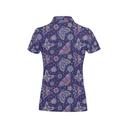 Butterfly Print Design LKS303 Women's Polo Shirt
