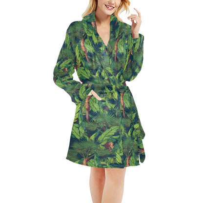 Rainforest Pattern Print Design A01 Women's Fleece Robe