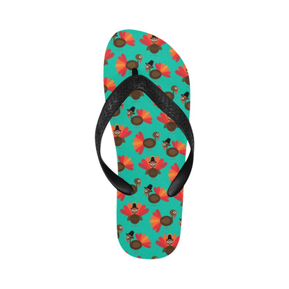 Turkey Print Design LKS402 Flip Flops