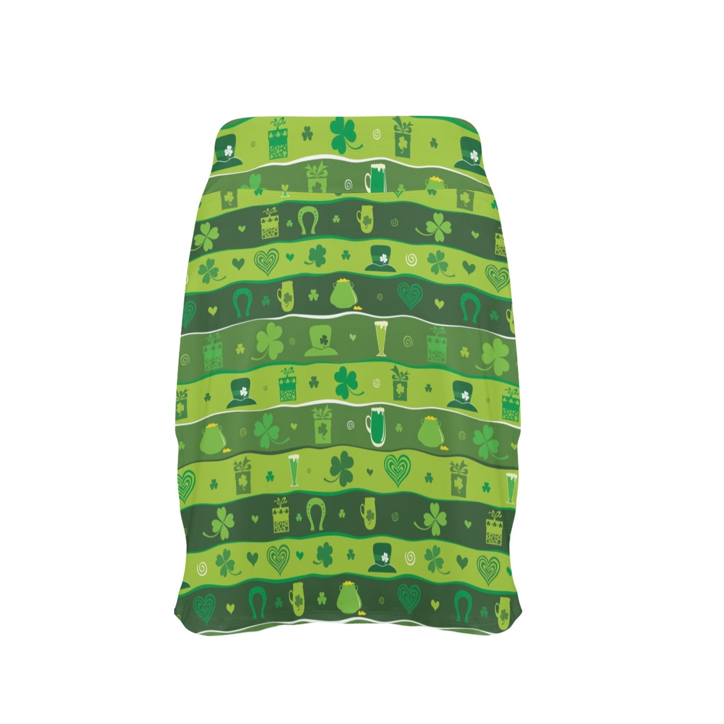 Shamrock Print Design LKS303 17" Golf & Pickleball Skort with Pockets