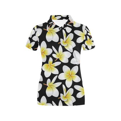 Yellow Plumeria Hawaiian Flowers Women's Polo Shirt